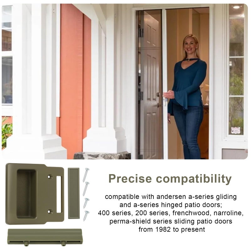IFERLA Stone Screen Hardware Kit for Andersen Doors, Sliding Screen Door and Latches Pull Handle Replacement Parts Fit for Anderson A-Series Gliding & Hinged Patio Doors from 1982 to Present Windows - Image 3